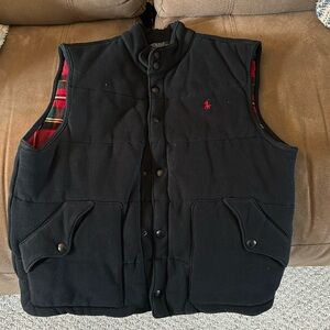 Men’s black polo vest